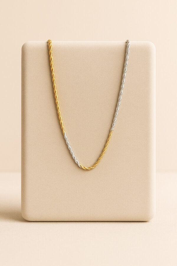 Aarvx Unisex Twisted Two-Tone Chain