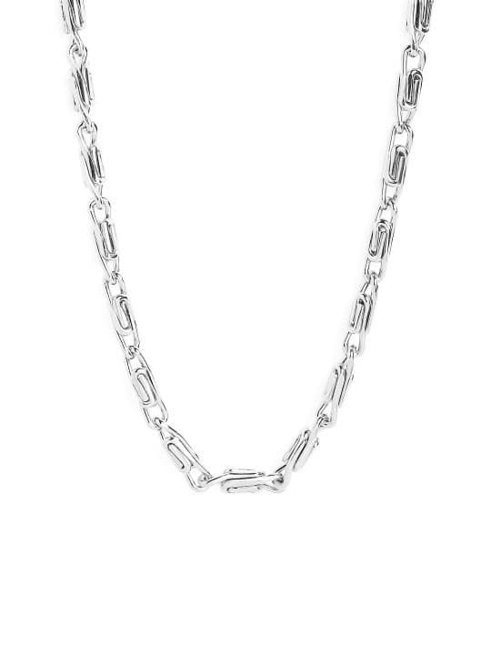 arvx Mens Paperclip Chain Necklace – Bold Rectangular Links, Modern Edge Look